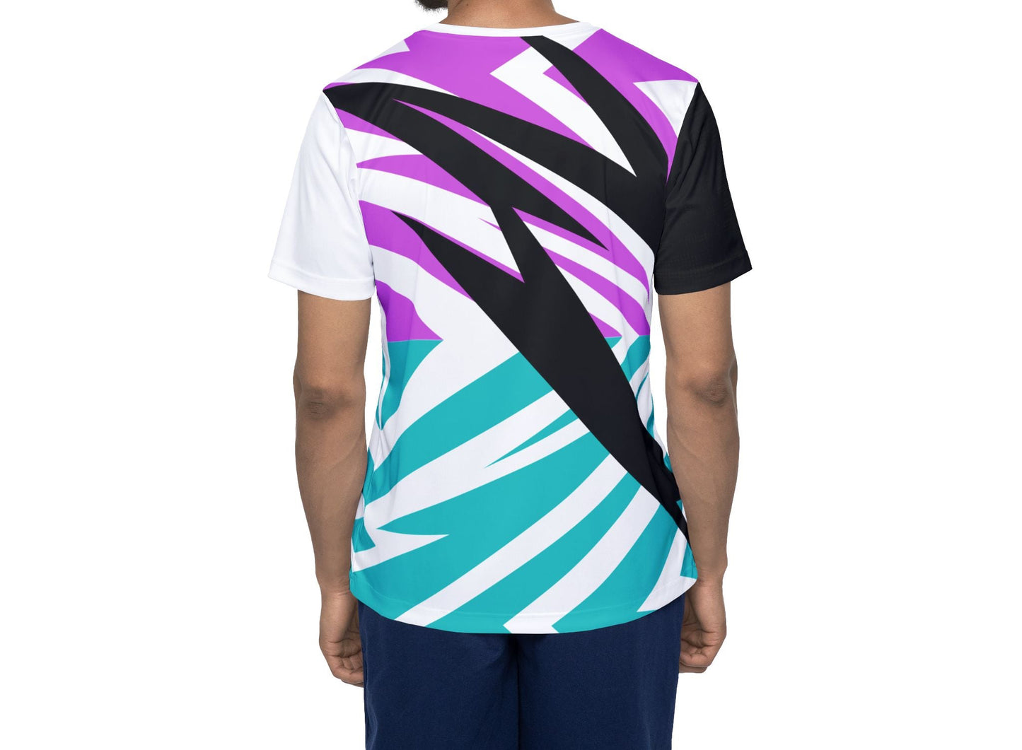 Flash Purp,Men's Sports Jersey — Bold Teal & Purple Abstract Athletic Tee (TFD)