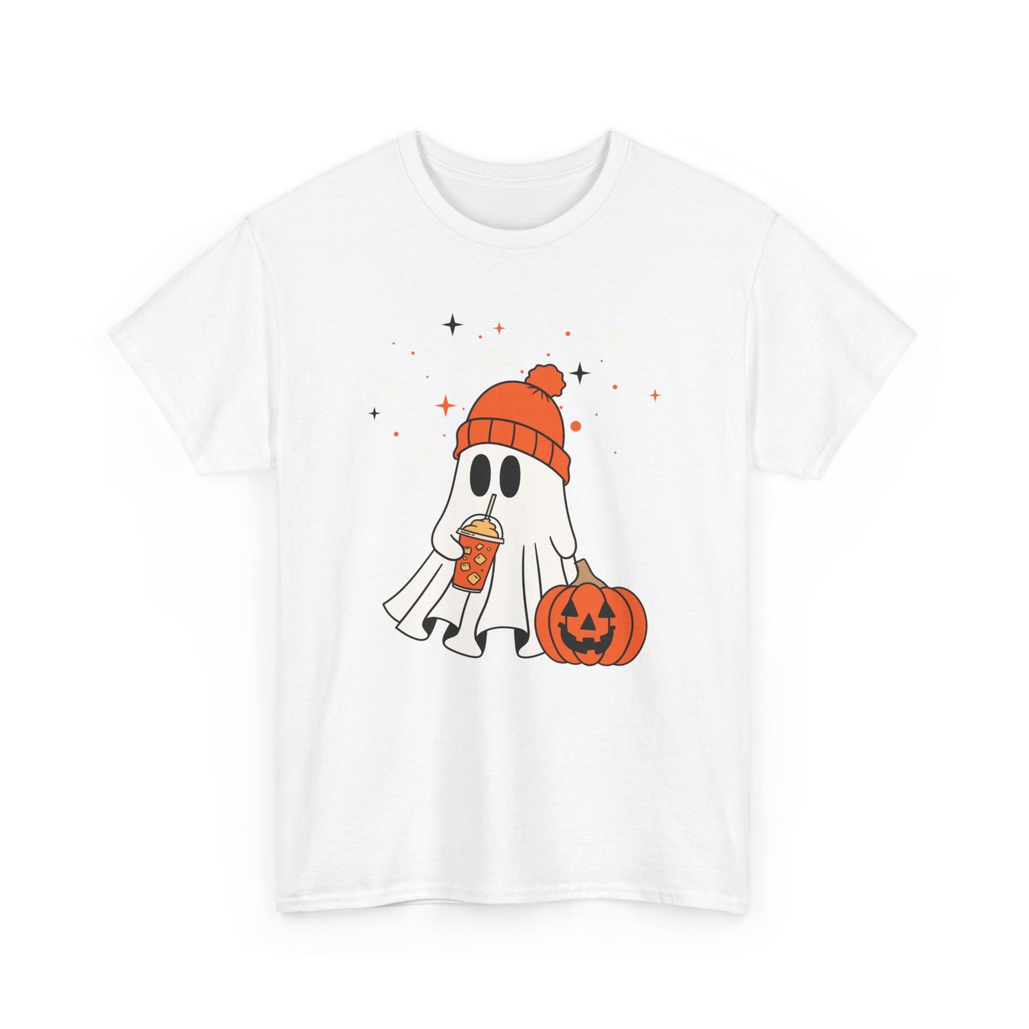 Halloween Ghost Unisex Heavy Cotton Tee, Spooky T-Shirt, Fall Fashion, October Vibes, Graphic Tee, Halloween Apparel, Ghost Design