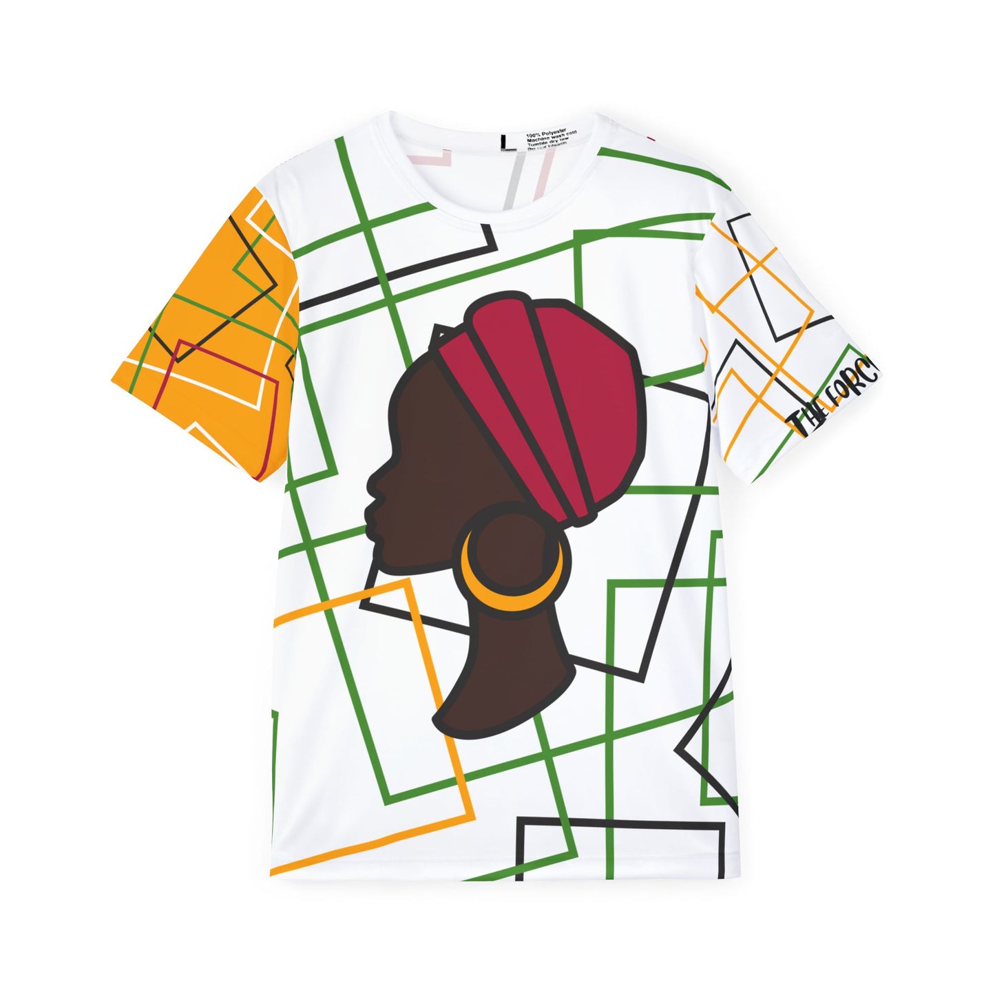 African Graphic Sports Jersey — Bold Headwrap Silhouette AOP