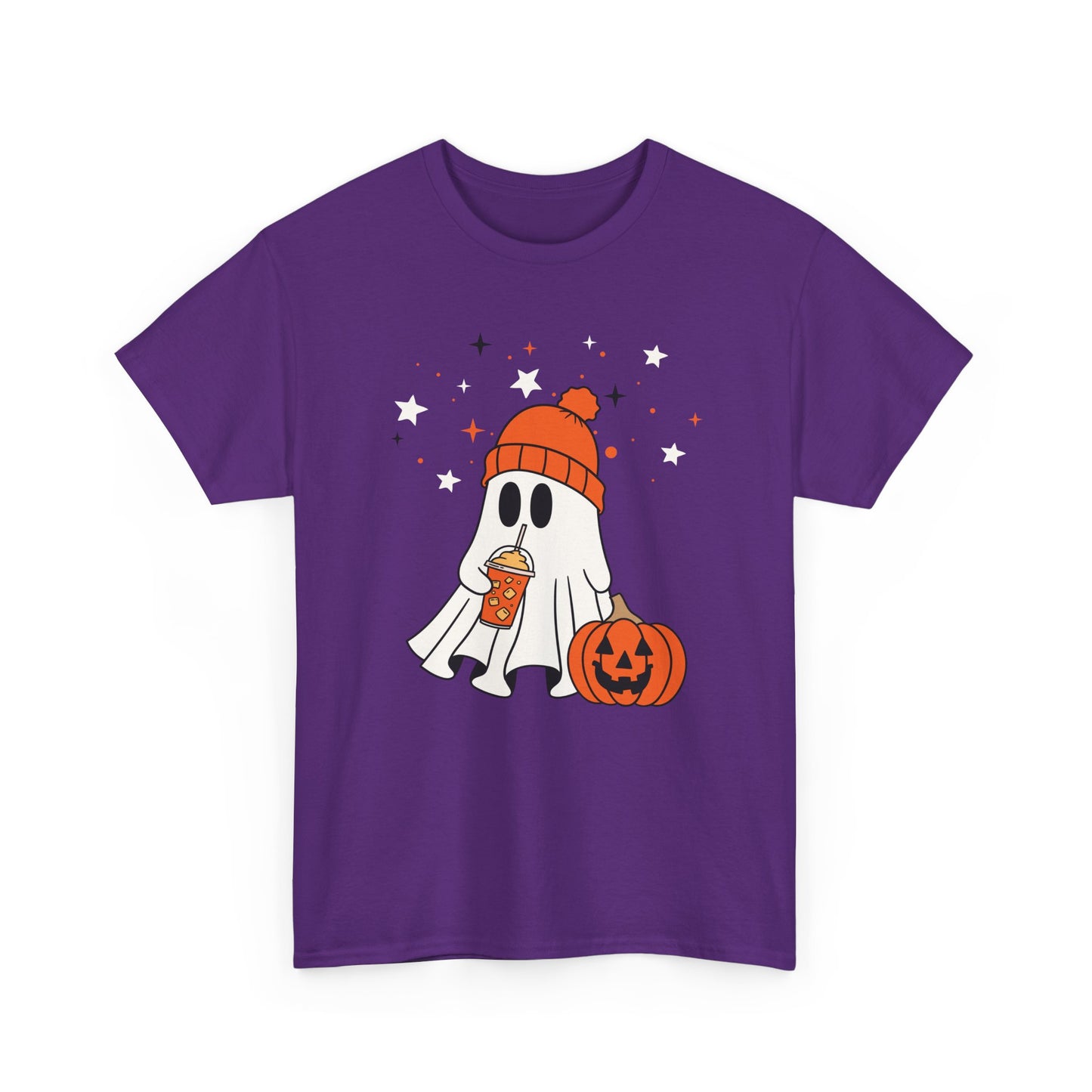 Halloween Ghost Unisex Heavy Cotton Tee, Spooky T-Shirt, Fall Fashion, October Vibes, Graphic Tee, Halloween Apparel, Ghost Design