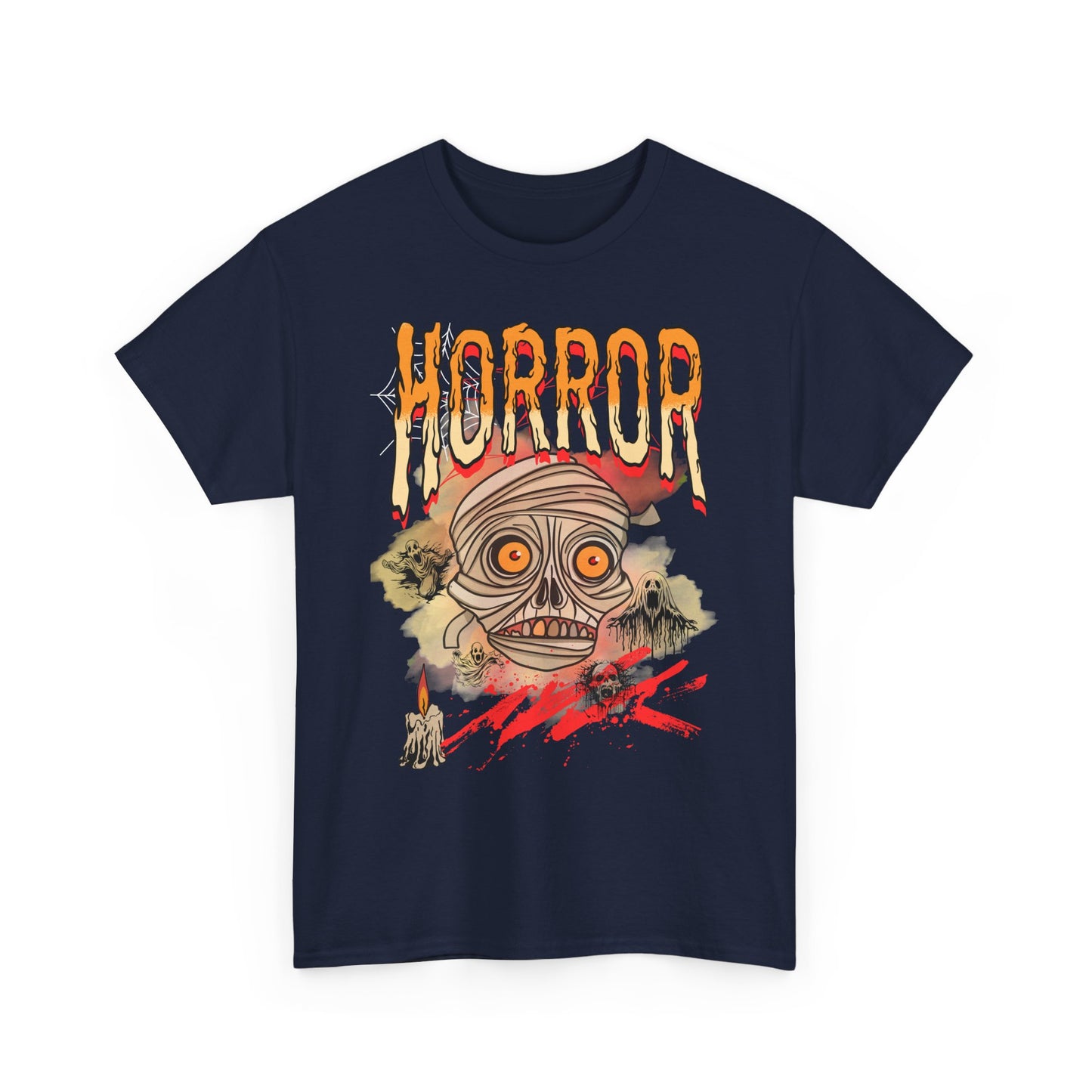 Horror Graphic Tee, Unisex Heavy Cotton Shirt, Spooky T-Shirt, Halloween Clothing, Creepy Apparel, Horror Fan Gift