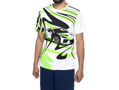 Men's Racing Jersey — Neon Green Sports Car Graphic All-Over Print