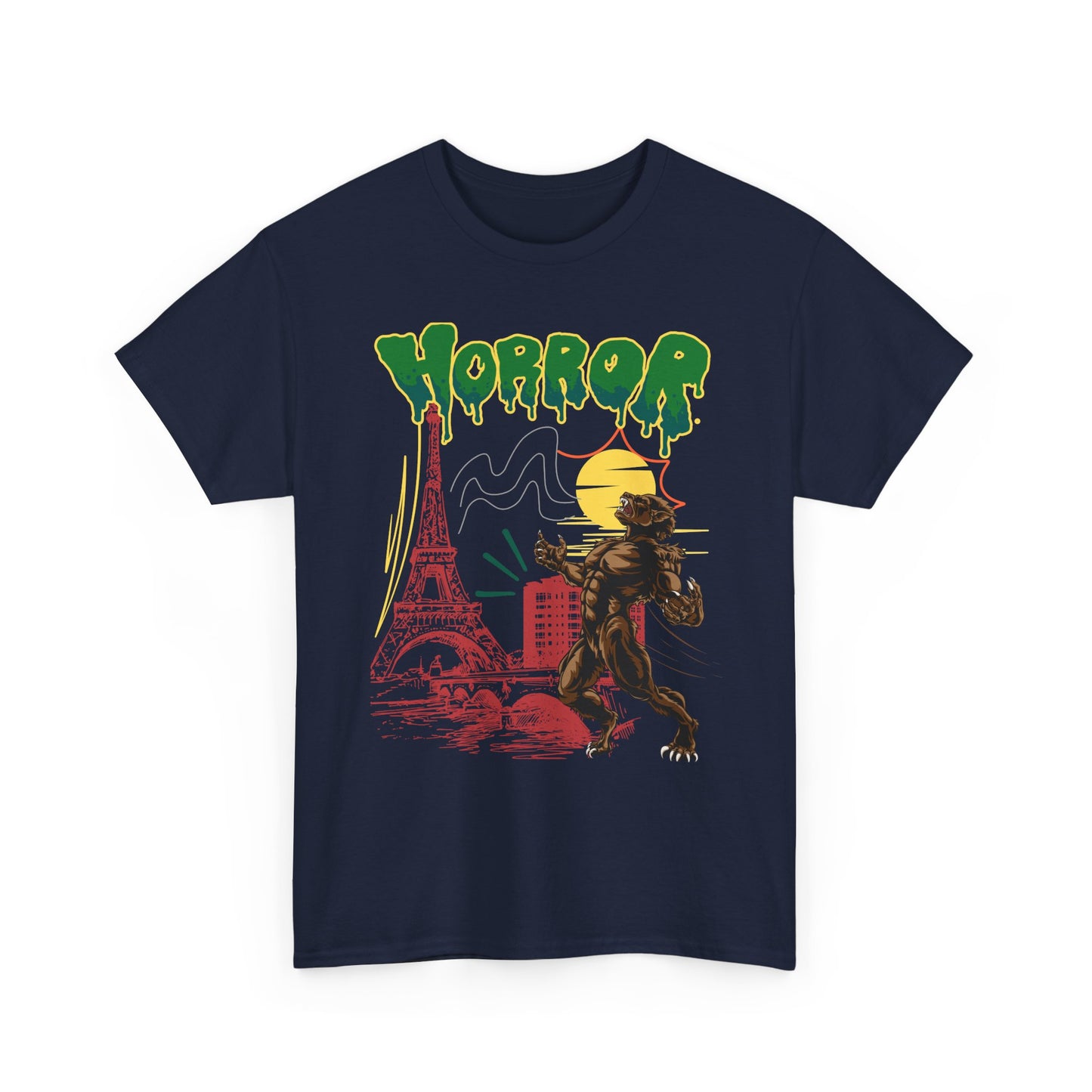 Horror Wolfman Graphic Tee - Unisex Heavy Cotton Shirt for Halloween, Horror Movie Fans, Comfortable Casual Wear, Graphic Tee, Unique Gift