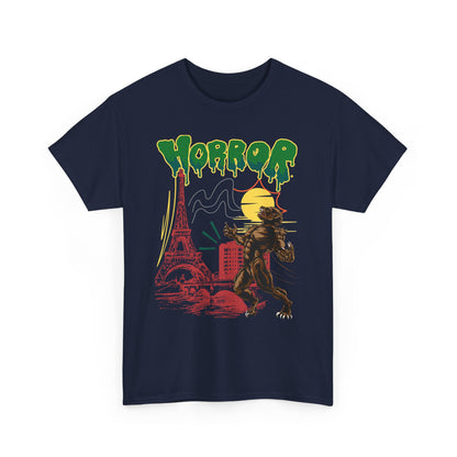 Horror Wolfman Graphic Tee - Unisex Heavy Cotton Shirt for Halloween, Horror Movie Fans, Comfortable Casual Wear, Graphic Tee, Unique Gift