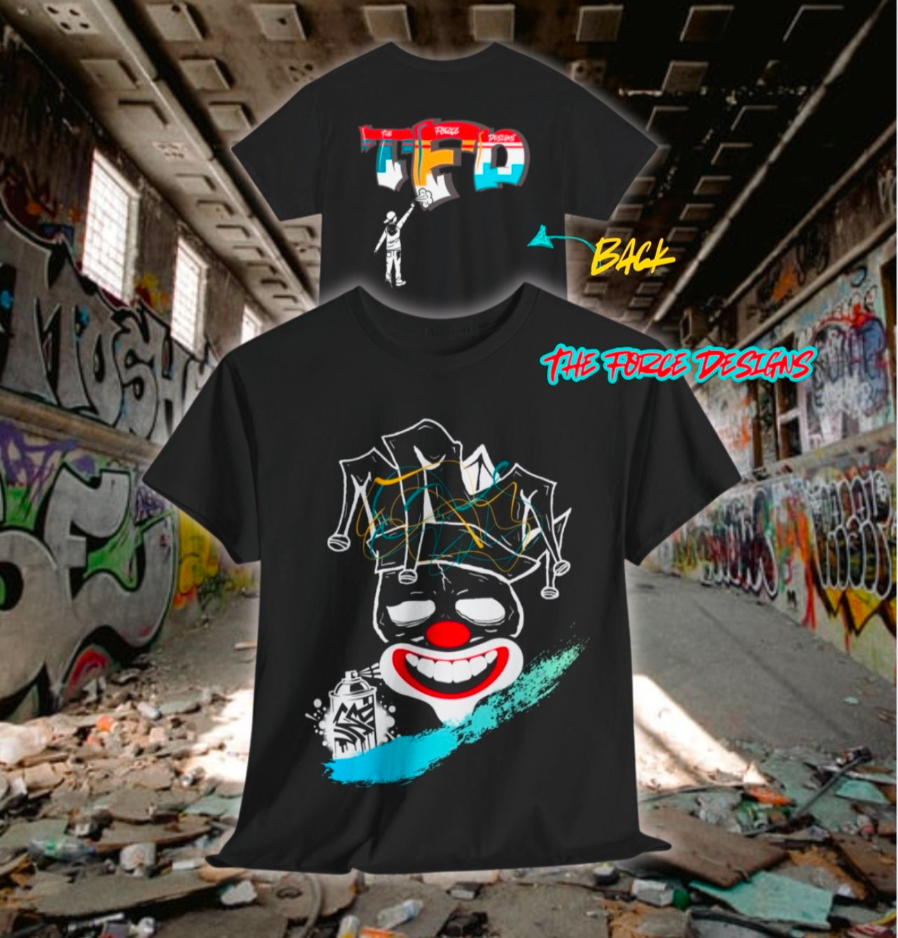 Clown, The Force Designs, clowns, clown shirt, clowning, Unisex Heavy Cotton Tee