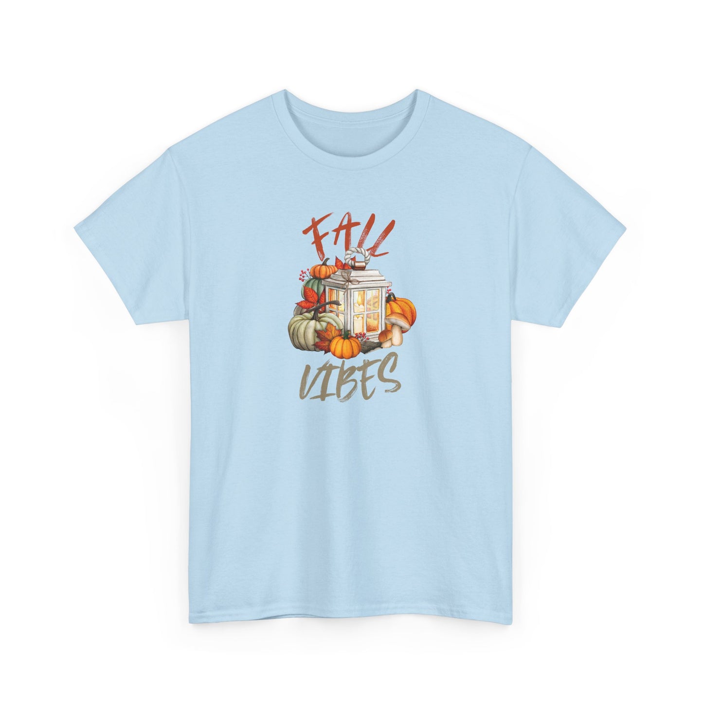 Fall Vibes Unisex Heavy Cotton Tee, Autumn T-shirt, Harvest Apparel, Thanksgiving Gift, Seasonal Fashion Statement, Cozy Fall Wear