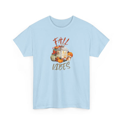 Fall Vibes Unisex Heavy Cotton Tee, Autumn T-shirt, Harvest Apparel, Thanksgiving Gift, Seasonal Fashion Statement, Cozy Fall Wear