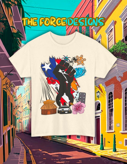 Boricua Culture, The Force Designs, Puerto Rico, Jibaro, Boricua, PR shirt, Unisex Heavy Cotton Tee