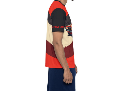 Retro Muscle Car Sports Jersey — Red Classic Racing Tee