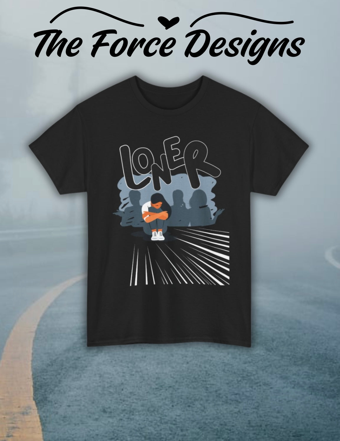 Loner Unisex Heavy Cotton Tee - Casual Streetwear for Introverts