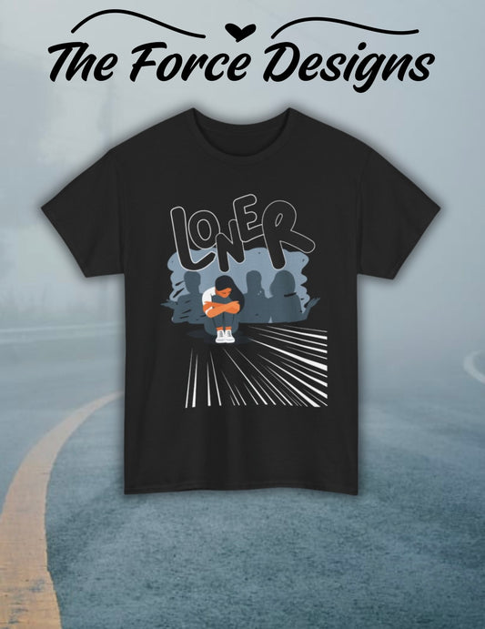 Loner Unisex Heavy Cotton Tee - Casual Streetwear for Introverts