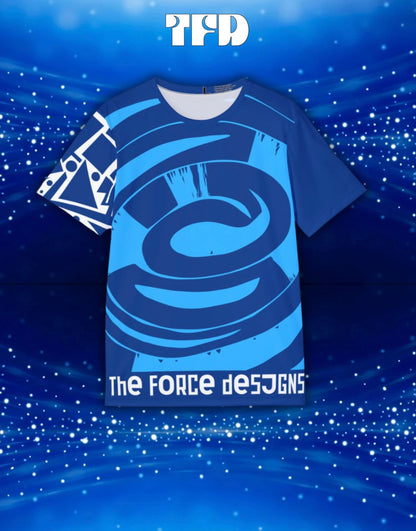 Blue Swirl Men's Sports Jersey — All-Over Print Athletic Tee