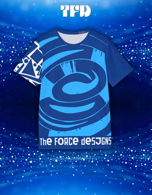 Blue Swirl Men's Sports Jersey — All-Over Print Athletic Tee