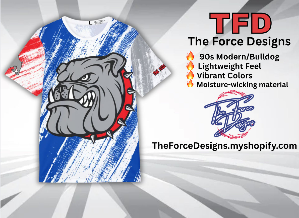 90s modern Vibrant Men's Sports Jersey - Bulldog Design by