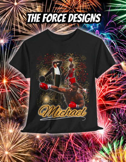 Michael, The Force Designs, Michael Jordan, Michael Jackson, Mike Tyson, classic, Unisex Heavy Cotton Tee