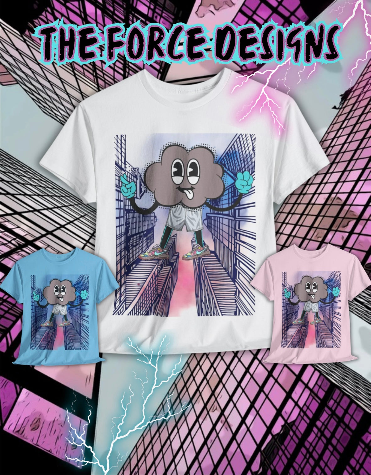 Urban Cartoon Unisex Heavy Cotton Tee - Street Style Graphic T-Shirt