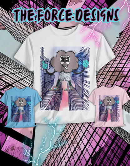 Urban Cartoon Unisex Heavy Cotton Tee - Street Style Graphic T-Shirt
