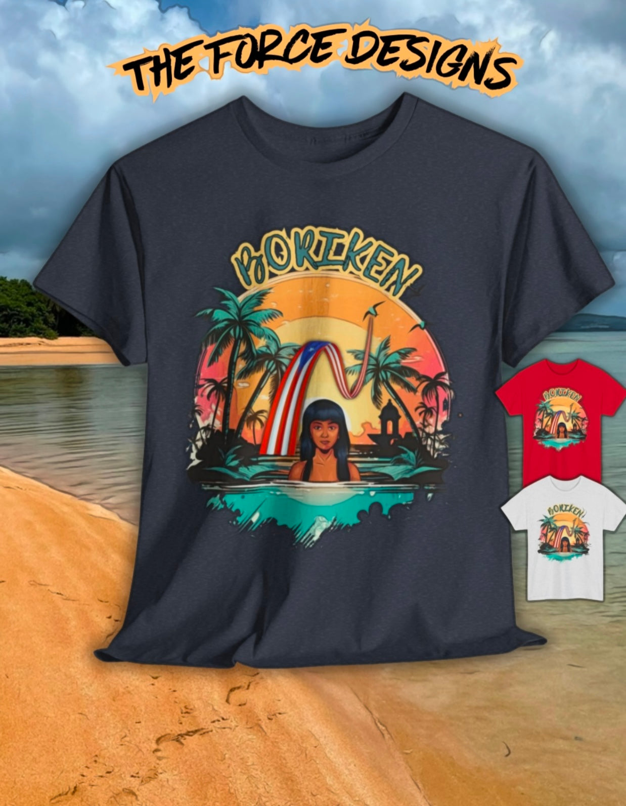 Tropical Vibe Graphic Tee, Unisex Heavy Cotton Tee, Summer Shirt, Beachwear, Vacation Outfit, Gift for Him/Her