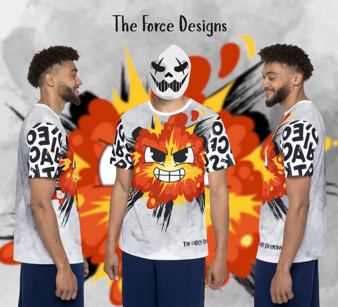 Fire letters,Stylish Men's Sports Jersey - Bold Graphic Design