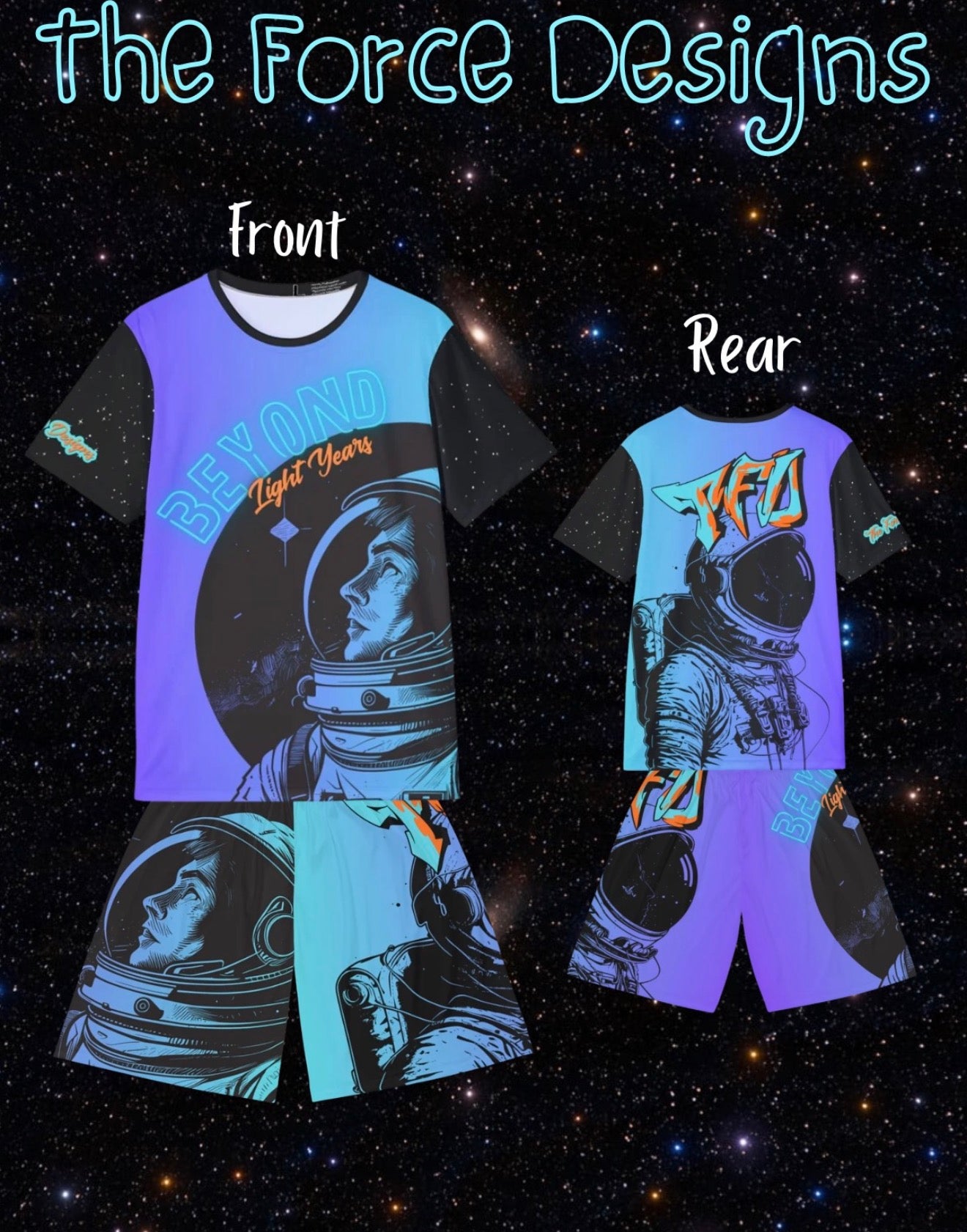Astronaut Graphic Basketball Shorts — 'Beyond Lightyears' AOP