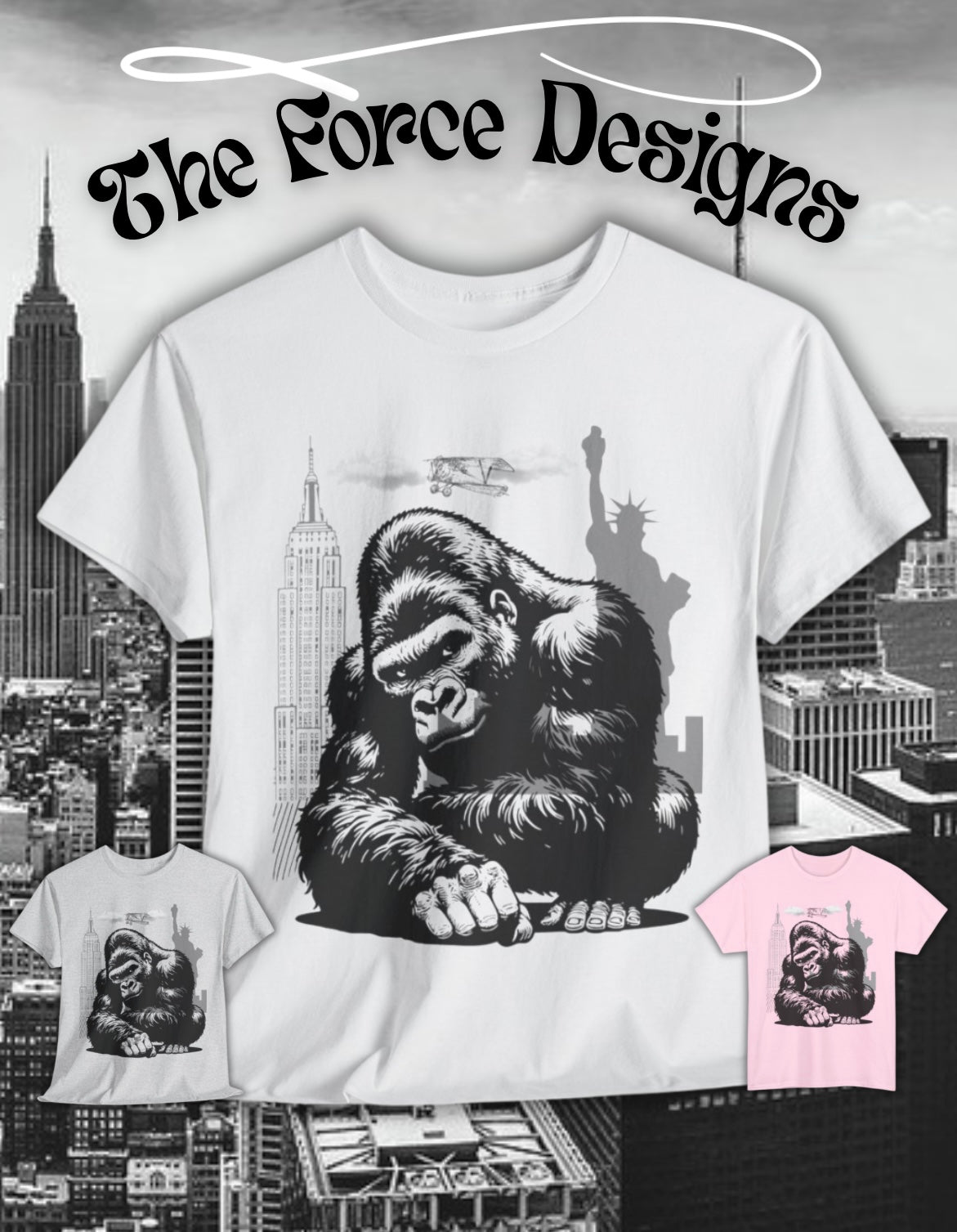 Urban Jungle Unisex Heavy Cotton Tee - Graphic Gorilla Design