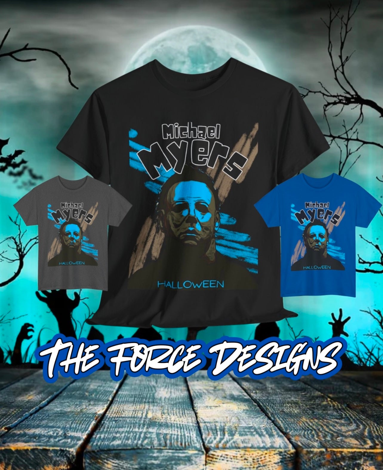 Michael Myers, The Force Designs, Halloween, killer shirt, horror, horror shirt, horror fans, Unisex Heavy Cotton Tee