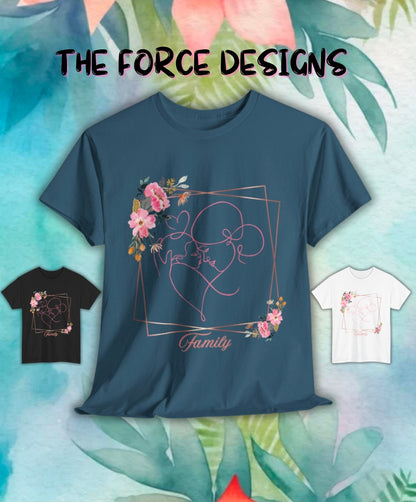 Floral Family Love Tee, Comfortable Unisex Cotton Shirt for Family Gatherings, Birthdays, Mother's Day, Everyday Wear, Gift Idea