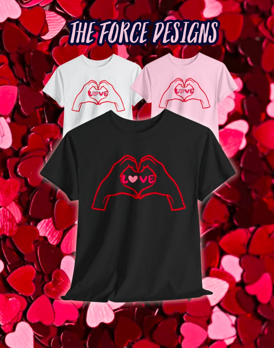 Love, The Force Designs, Love shirt, hand heart, Love, Hearts,Unisex Heavy Cotton Tee