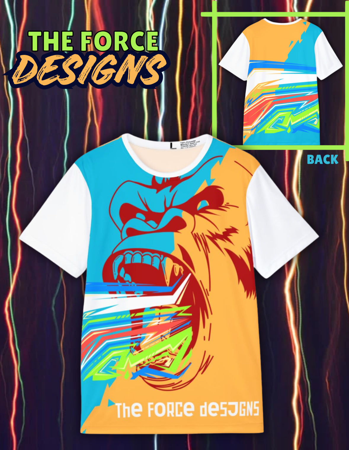 Men's Sports Jersey — Bold Gorilla Graphic All-Over Print Athletic Tee