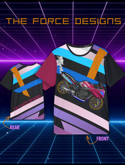 Men's Motorcycle Sports Jersey — Retro Neon Racing Graphic