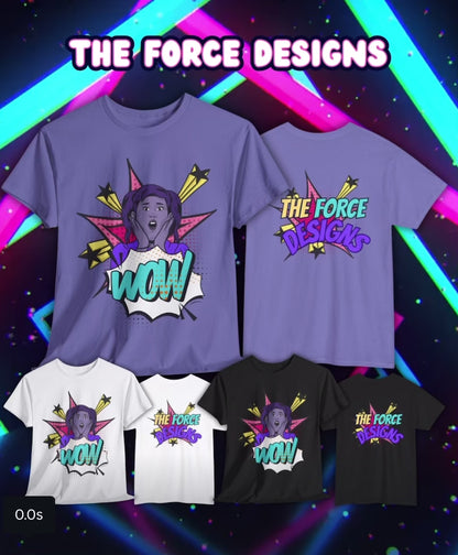 Unisex Heavy Cotton Tee - 'WOW' Comic Pop Art Style