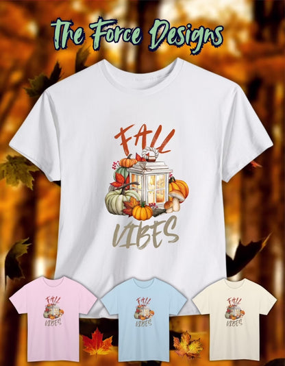 Fall Vibes Unisex Heavy Cotton Tee, Autumn T-shirt, Harvest Apparel, Thanksgiving Gift, Seasonal Fashion Statement, Cozy Fall Wear