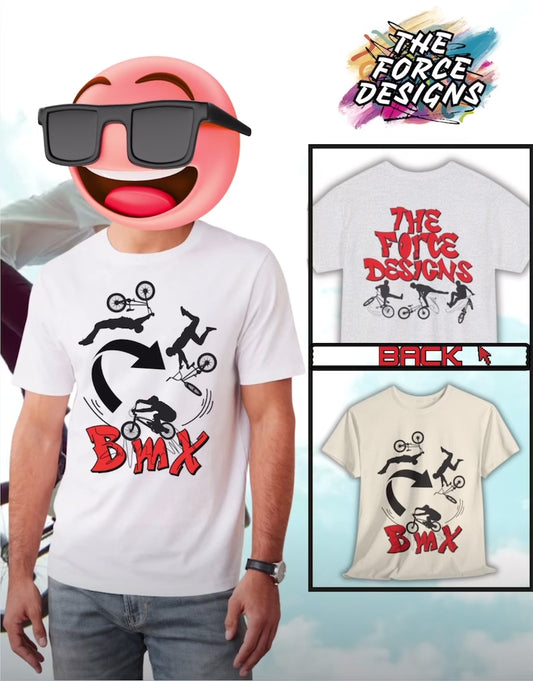 TFD BMX Heavy Cotton Tee, Unisex Cycling Shirt, Bike Riding Apparel, Sports Tee, Gifts for Bike Lovers, Streetwear, Activewear