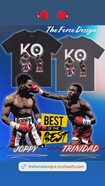 Trinidad vs Joppy, The Force Designs, knock out, boxing, hall of fame, champion, Puerto Rico, boricua, Unisex Jersey Short Sleeve Tee