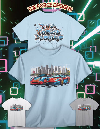 Urban Racing Tee for Car Enthusiasts, Street Art Apparel, Cool T-Shirt for Summer, Gift for Drivers