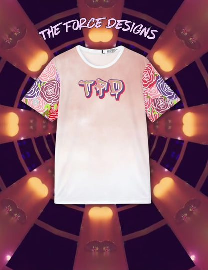 Pastel Rose Sports Jersey — 'TAO' Graphic All-Over Print
