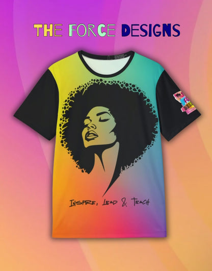 Inspire, lead, & teach Sports Jersey — Afro Silhouette 'Inspire, Lead & Teach' All-Over Print