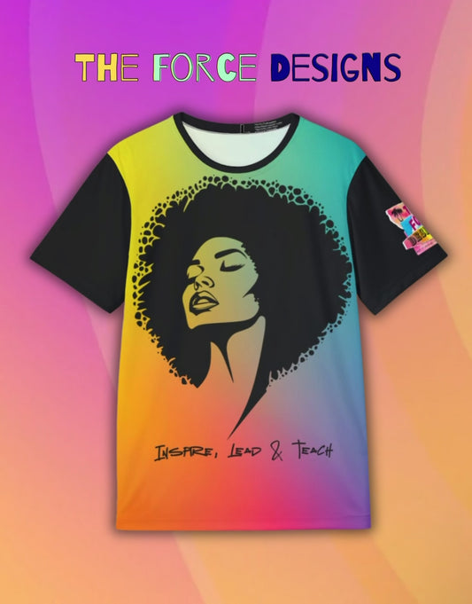 Inspire, lead, & teach Sports Jersey — Afro Silhouette 'Inspire, Lead & Teach' All-Over Print