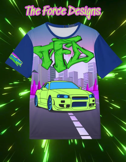 Neon Drift Racing Jersey — Retro Street Car Graphic Sports Tee