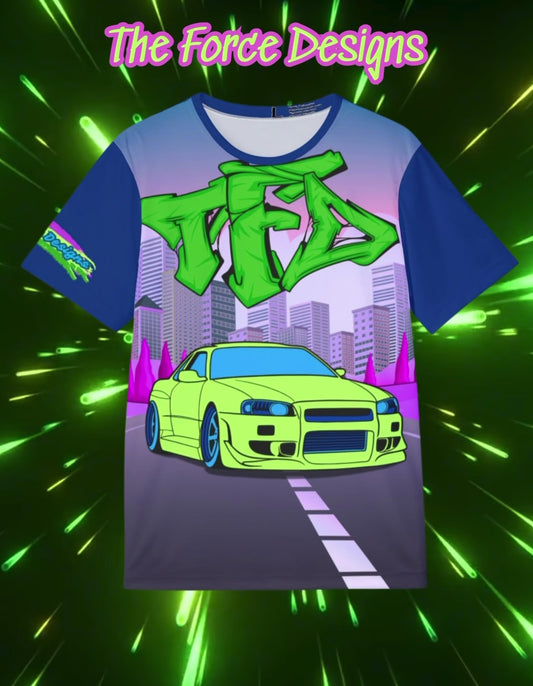 Neon Drift Racing Jersey — Retro Street Car Graphic Sports Tee
