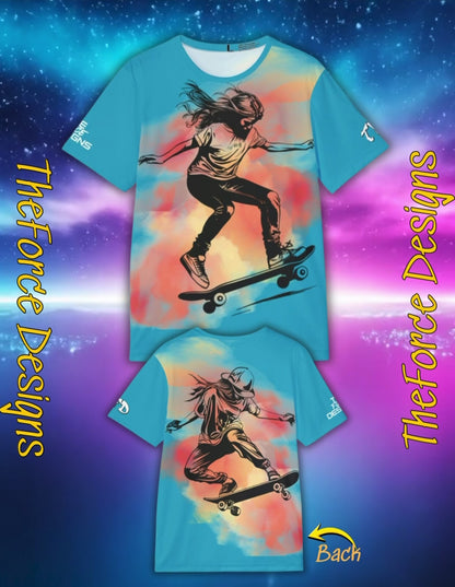 Skateboarder Graphic Jersey — Men’s All-Over Print Skate Tee