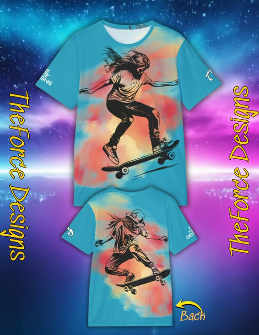 Skateboarder Graphic Jersey — Men’s All-Over Print Skate Tee