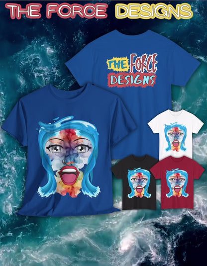 Abstract Wave, Unisex Heavy Cotton Tee | Unique Graphic Tee, Artist Shirt, Creative Gift, Trendy Fashion, Casual Wear