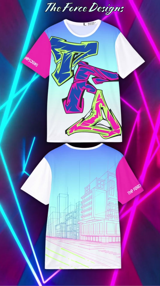 Men's Graffiti Sports Jersey — Neon Streetwear Athletic Tee